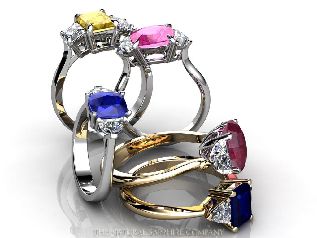 Custom Natural Sapphire Three Stone Rings and Their Exceptional Value