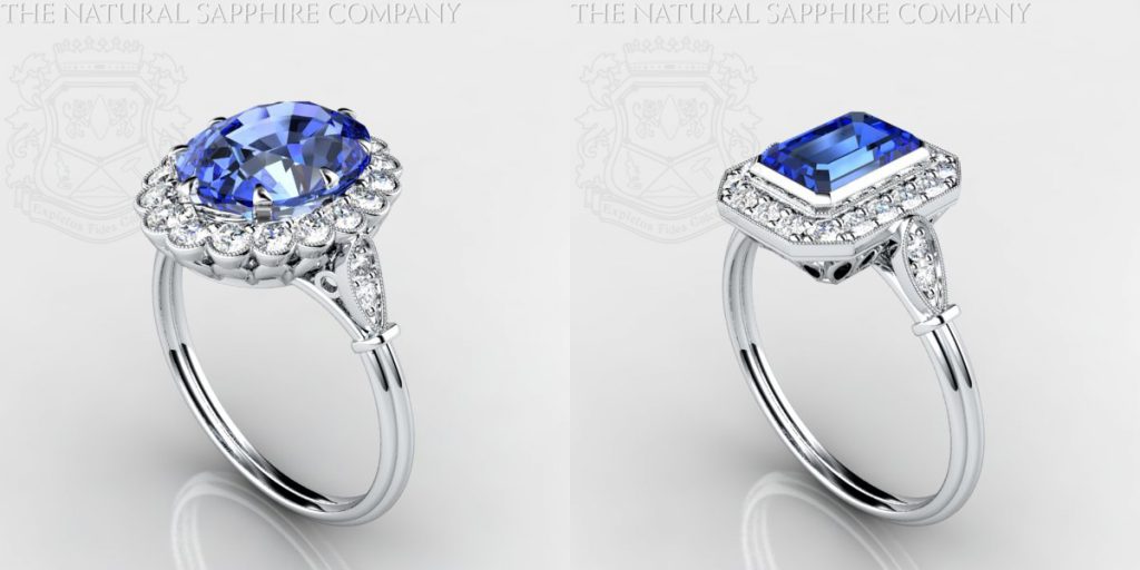 Antique natural blue sapphire ring
