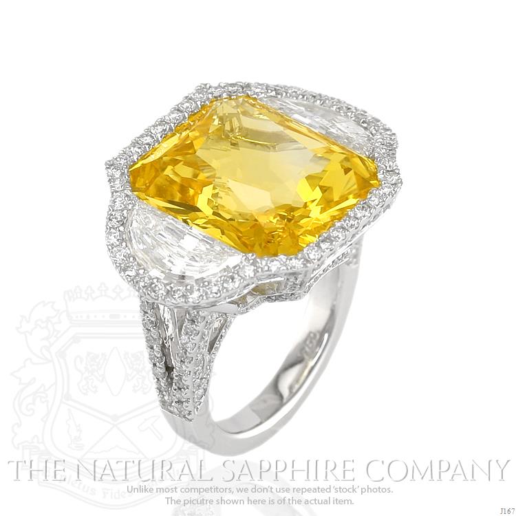 Art Deco 21.84 Ct. Radiant Yellow Sapphire Ring