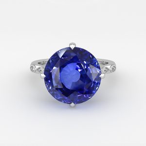 blue sapphire engagement ring rendering