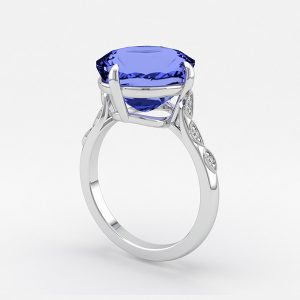 blue sapphire solitaire engagement ring