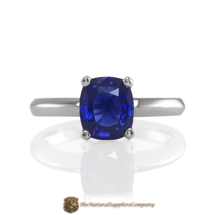 Beautiful Natural Untreated Blue Sapphire Engagement Ring