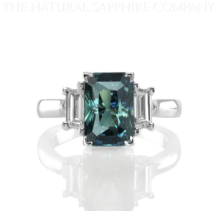 An Example Of Our Green Sapphire & Diamond 3 Stone Ring