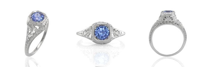 Blue Sapphire Ring View 3