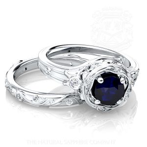 Blue Sapphire Ring and Band Blue Sapphire Ring and Band