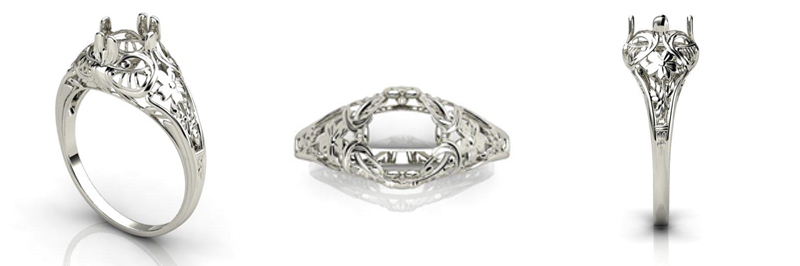 Custom Antique Design for our Natural Untreated Sapphires