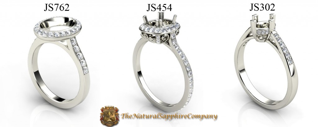 Custom Mountings for Natural Untreated Sapphires