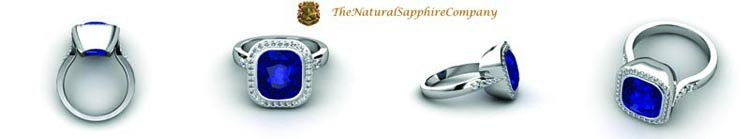 Custom Natural Untreated Blue Sapphire Ring