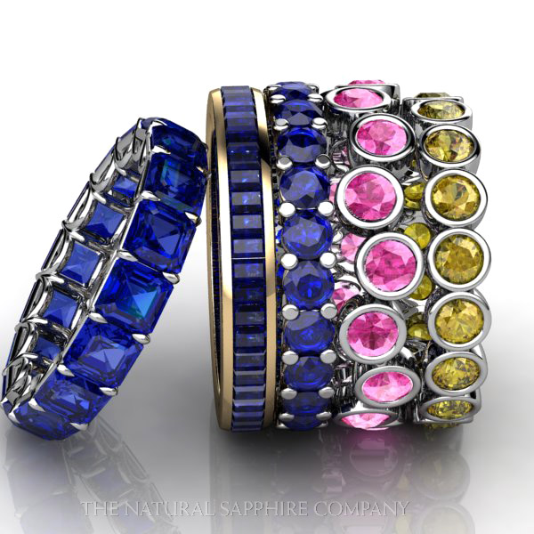 Elegant Custom Sapphire Wedding Bands