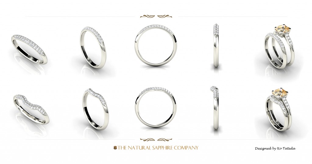 Custom Wedding Band for Natural Sapphire Engagement Ring
