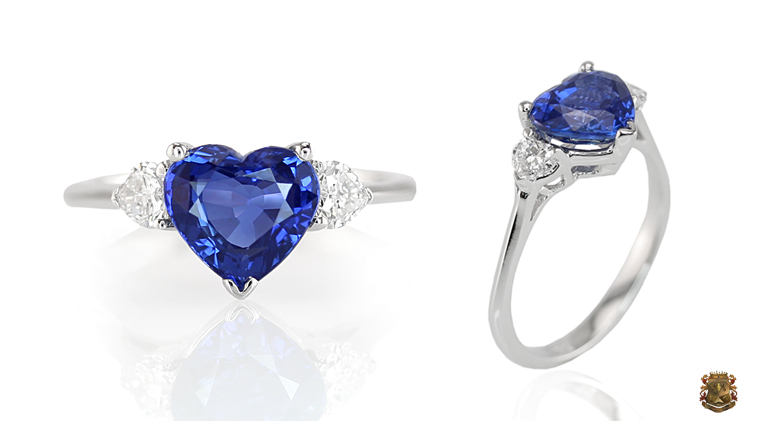 Heart Blue Sapphire Ring