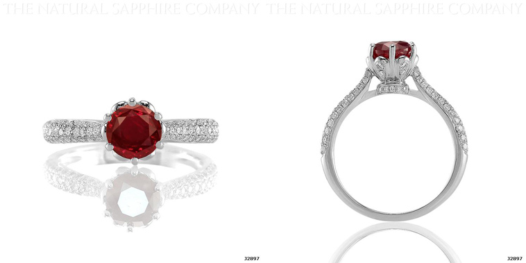 J2897 Natural Untreated Ruby and Diamond ring