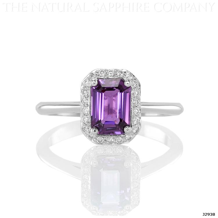 J2938 Natural Untreated Purple Sapphire and Diamond ring