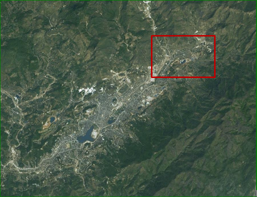 Mogok at the northeastern end of the town