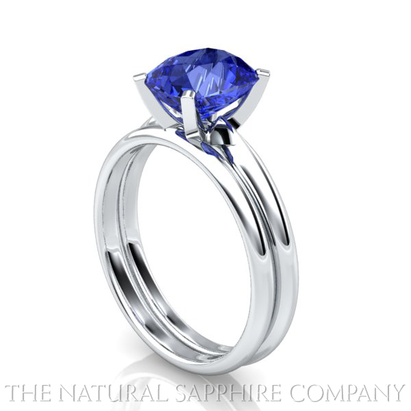 Natural Blue Sapphire Ring and Wedding Band