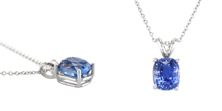 Natural Untreated Intense Blue Sapphire Pendant