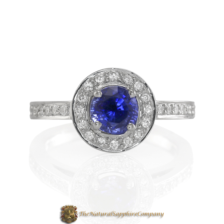 Natural Untreated Blue Sapphire Engagement Ring