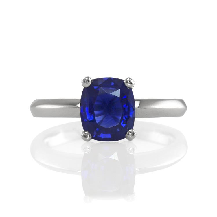 Natural Untreated Blue Sapphire Solitaire Ring