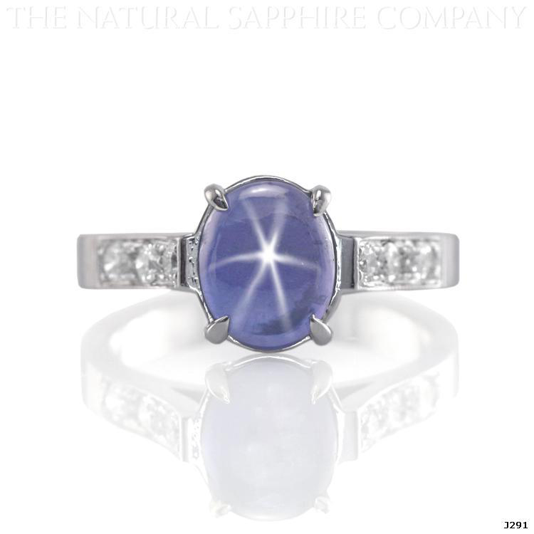 Natural Untreated Blue Star Sapphire Engagement Ring