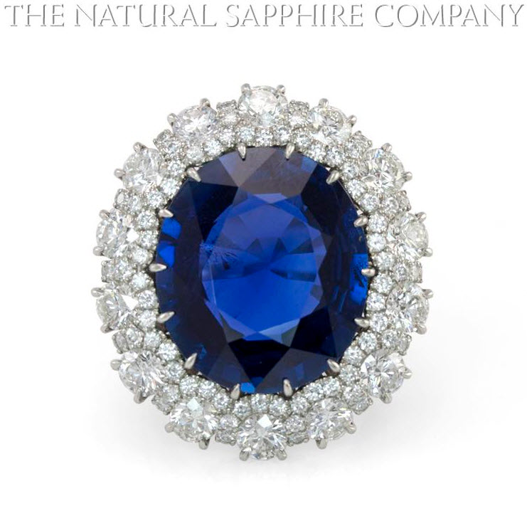 Natural Untreated Burmese Blue Sapphire and Diamond Ring Natural Untreated Burmese Blue Sapphire and Diamond Ring
