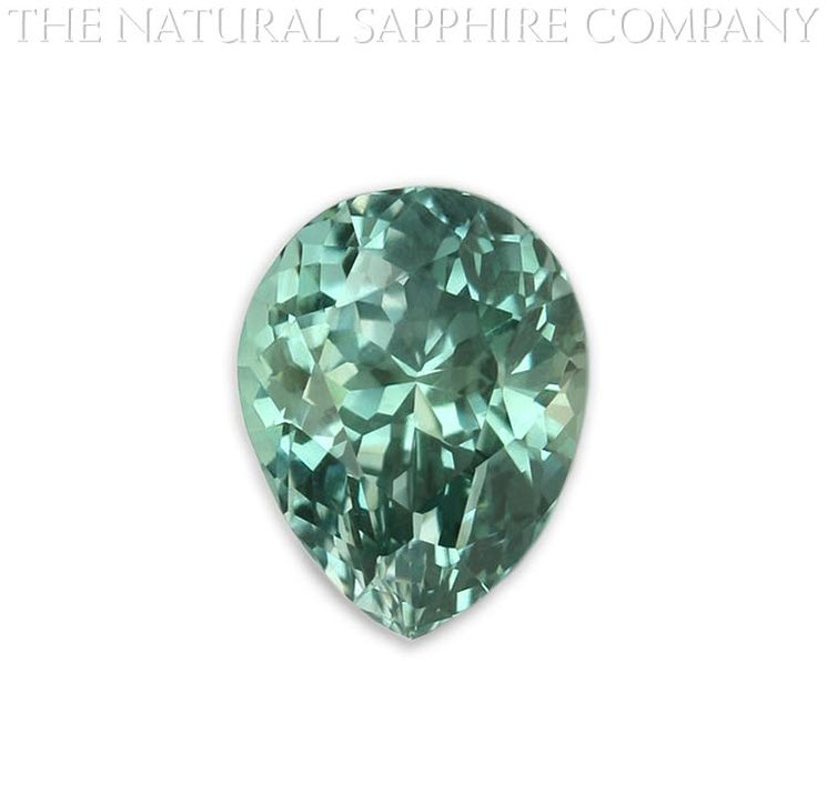Natural Untreated Pear Shape Bluish Green Montana Sapphire