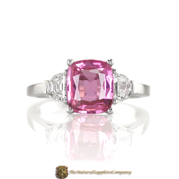 Natural Untreated Pink Sapphire Engagement Ring