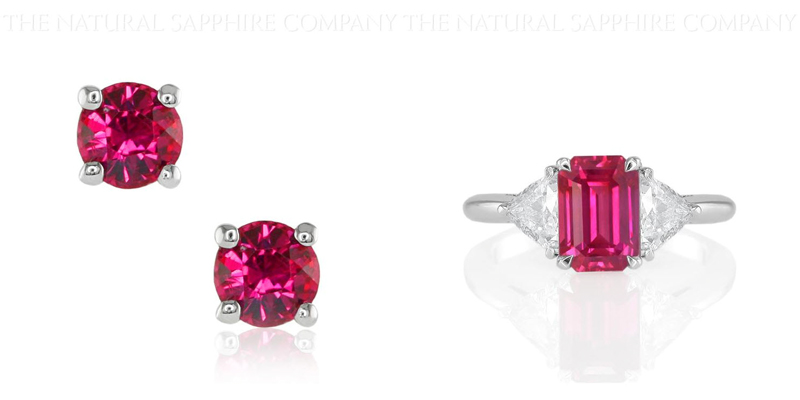 Ruby Earrings and Ruby And Diamond Engagement Ring Natural Untreated Ruby Earrings and Ruby And Diamond Engagement Ring
