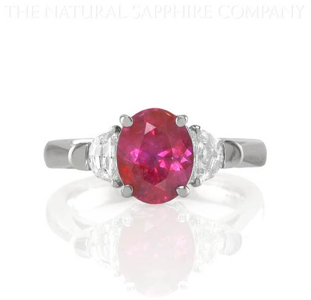 Natural Untreated Ruby and Diamond Ring