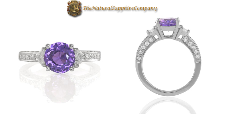 Natural Untreated Unique Sapphire Engagement Ring