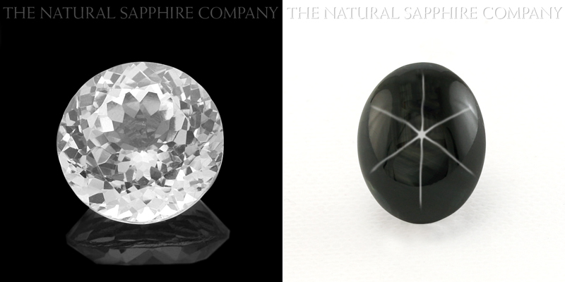 Natural White Sapphire and Natural Untreated Black Star Sapphire