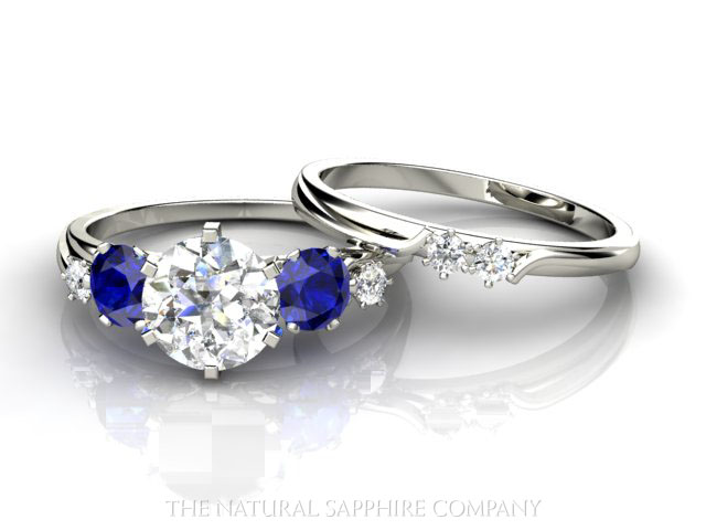 Rendered Images of Blue sapphire rings