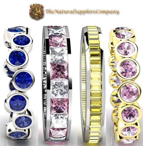 Stunning Natural Sapphire Bands
