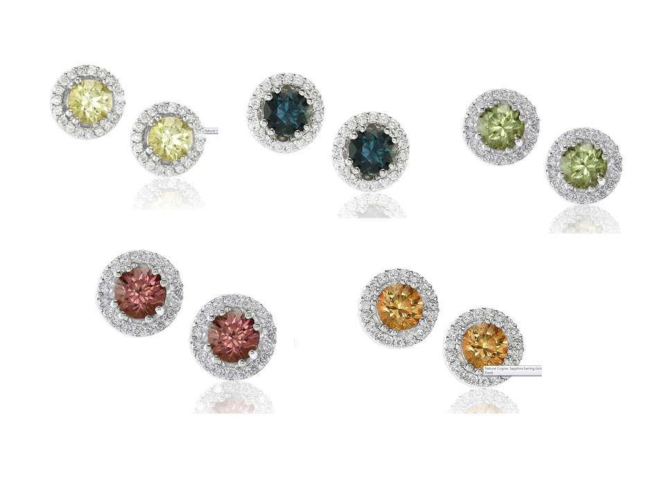 Untreated Sapphire Stud Earrings:
