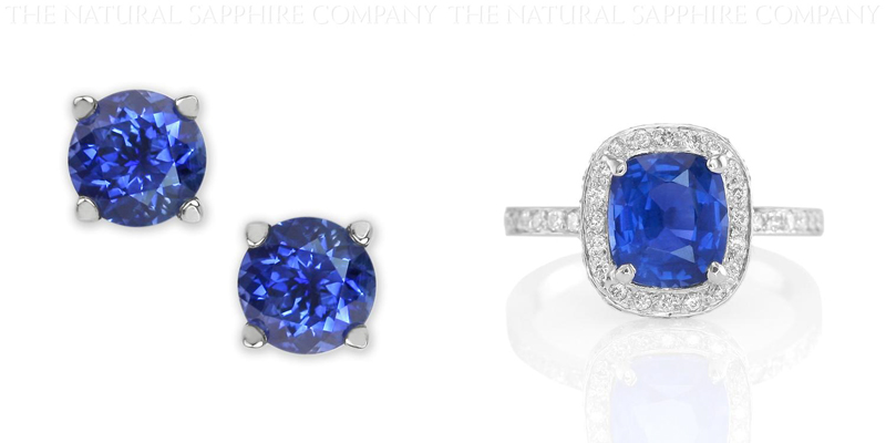 blue sapphire earrings and rings