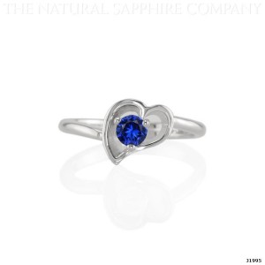 blue sapphire heart shaped ring