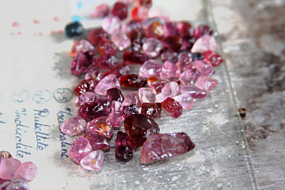 gemstones in the rough