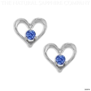 heart shaped blue sapphire earrings