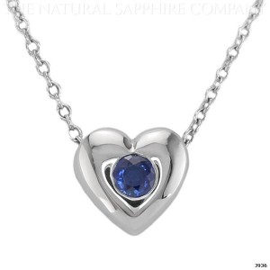 heart shaped blue sapphire pendant