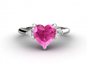 heart shaped pink sapphire ring