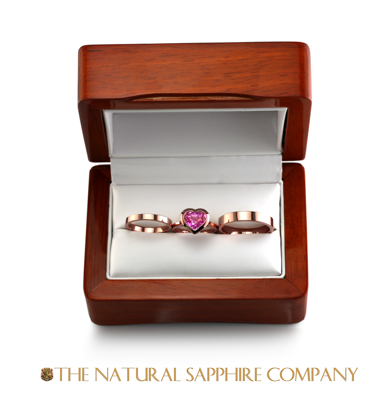 pink sapphire jewelry custom settings with packaging