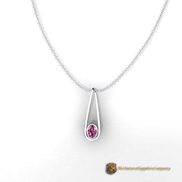 pink sapphire pendant view 2