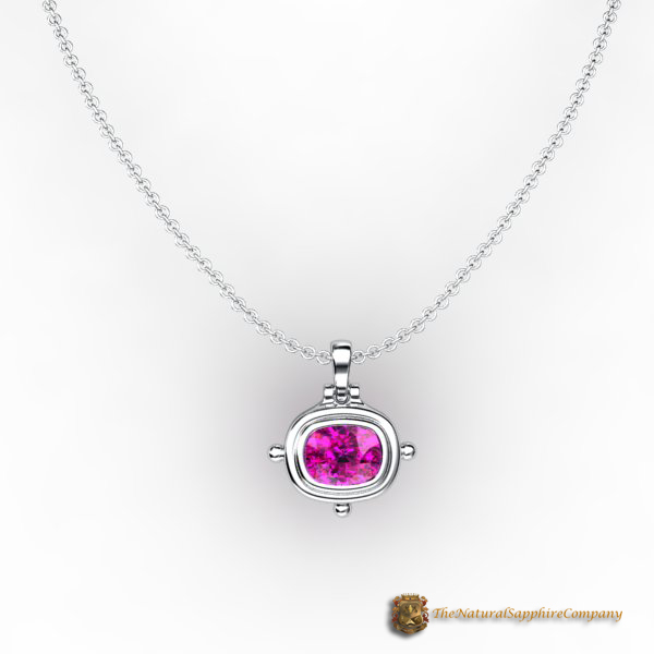 pink sapphire pendant view 3