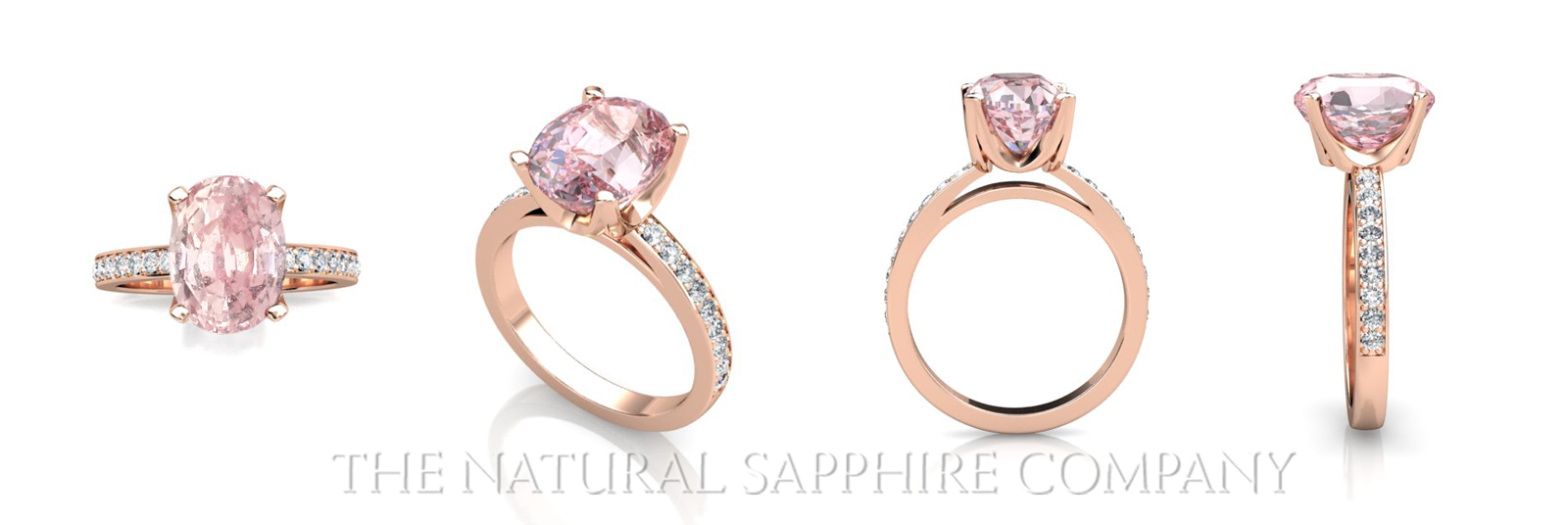 pink sapphire ring in rose gold.