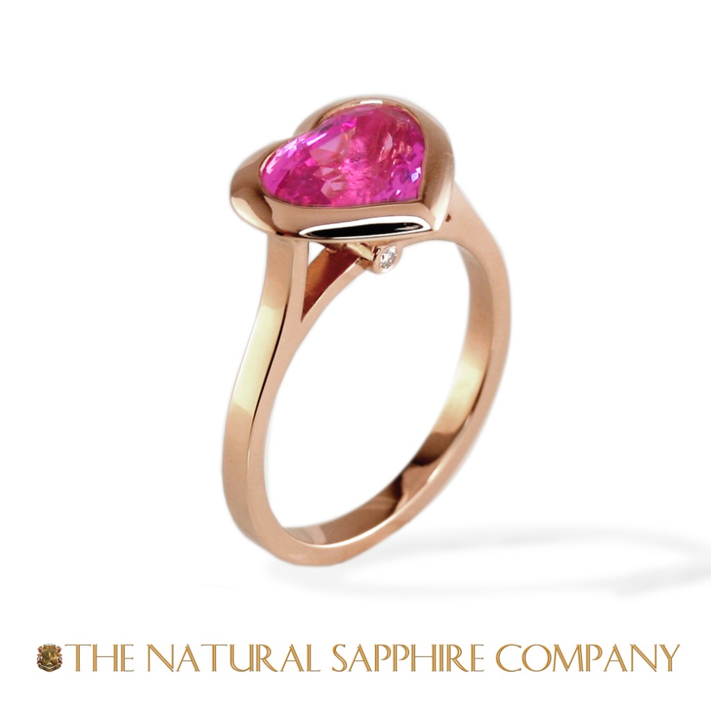 pink sapphire ring in yellow gold