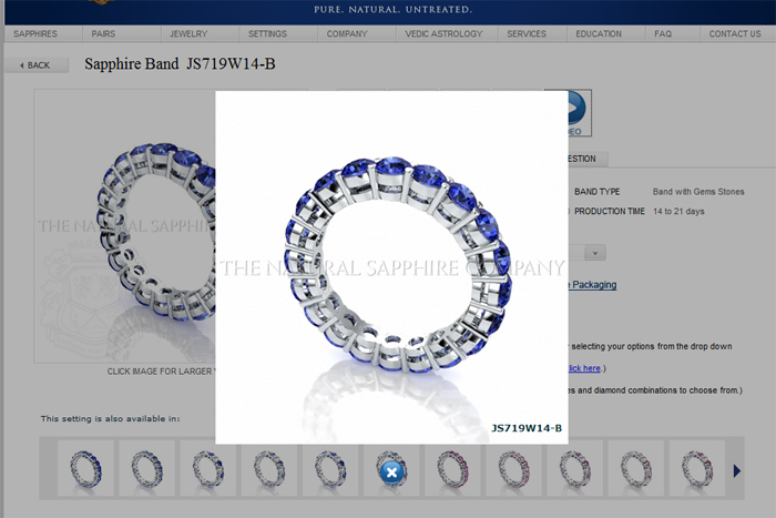 rendered image of a blue sapphire wedding band