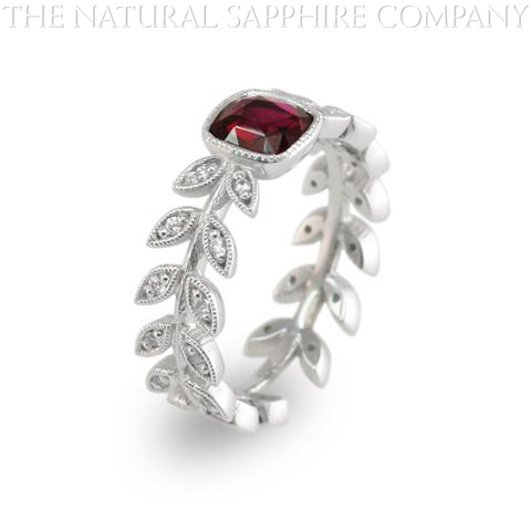 Natural untreated custom made ruby ring side view