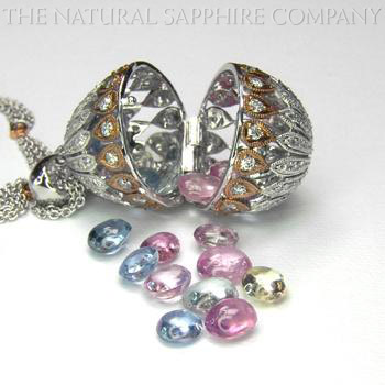 sapphire egg pendant