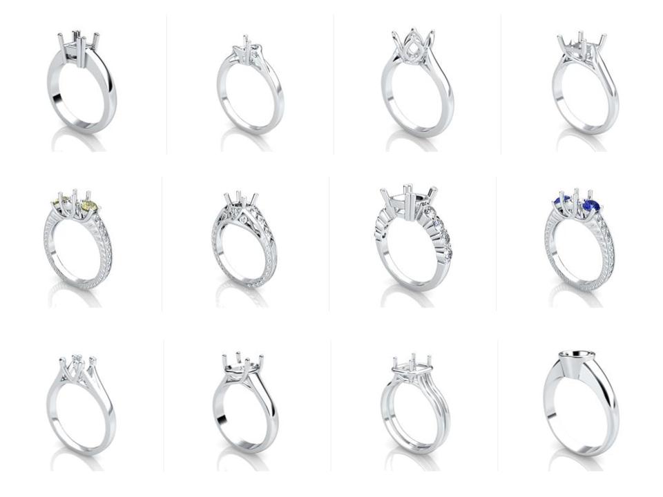 Rings Settings  solitatire-threestone-engagment-ring-setting
