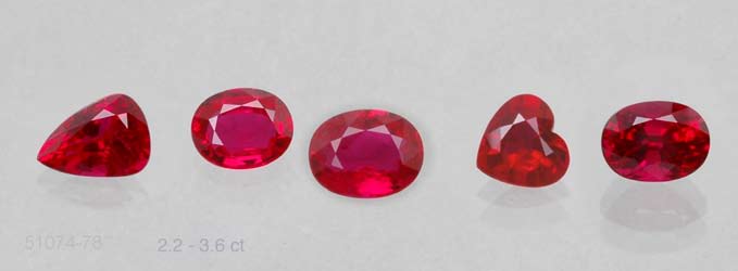 Unheated rubies (2.2 to 3.6 ct) from the new source at Winza, Tanzania natural untreated rubies